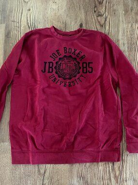 Joe Boxer University Crewneck Sweatshirt, Red, Youth XL (14/16)